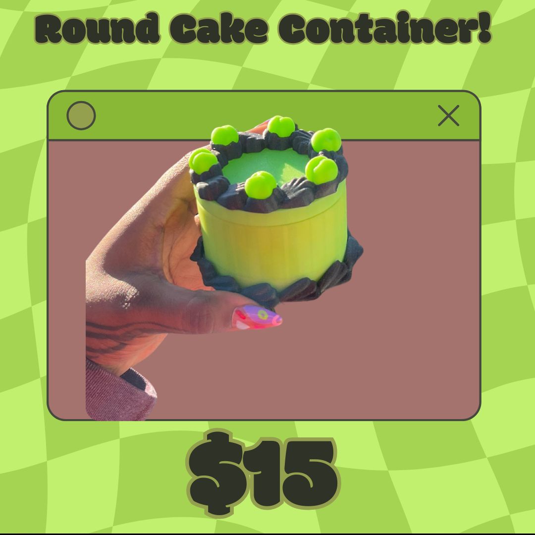 Round Cake Shaped Dice Box! π Brat Green