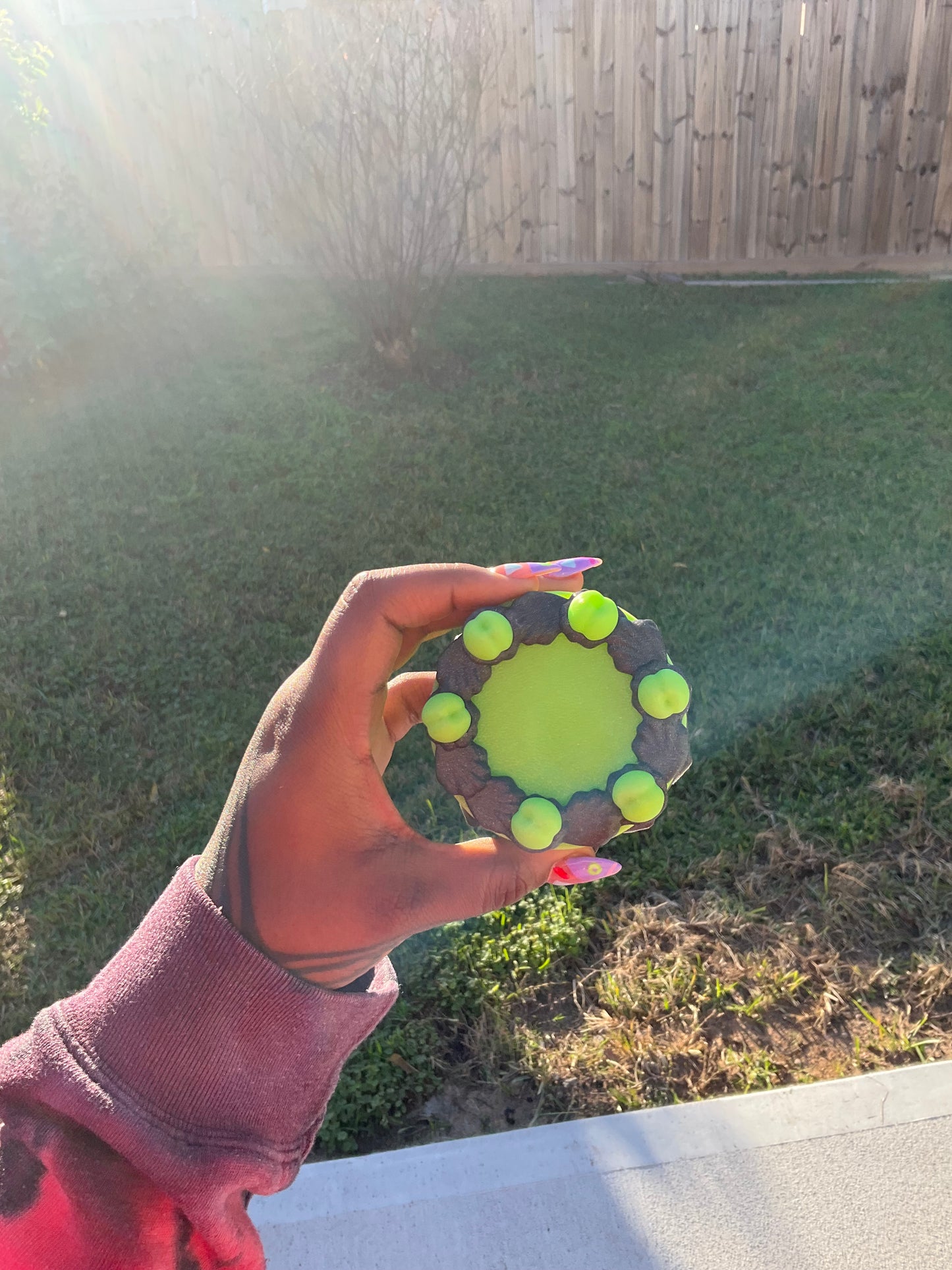 Round Cake Shaped Dice Box! π Brat Green