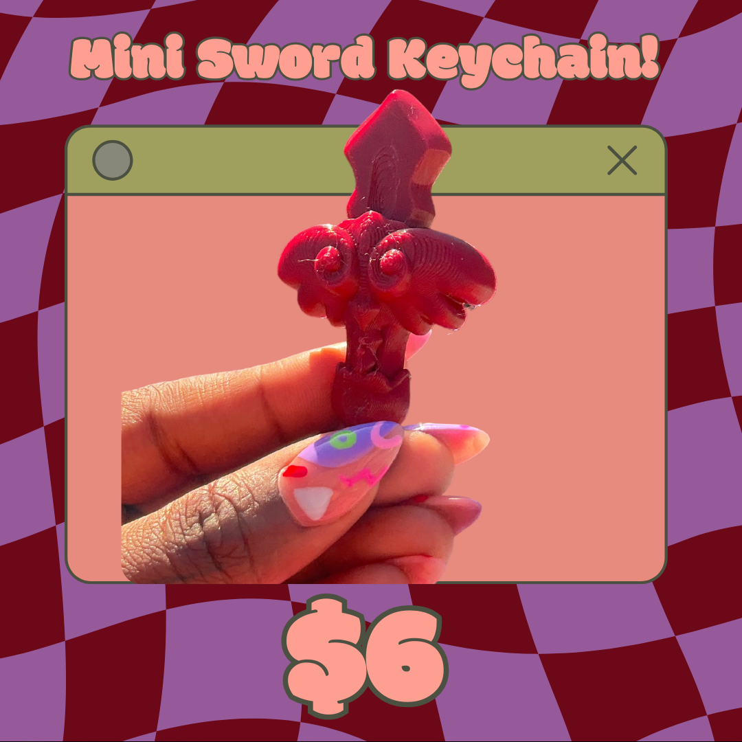 Mini Sword Keychain 🗡️ Cherry Red