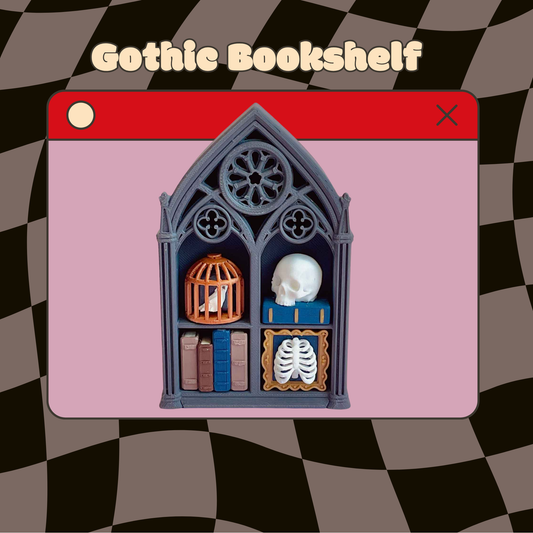 Gothic Bookshelf (4 spaces) Fidget Clicker
