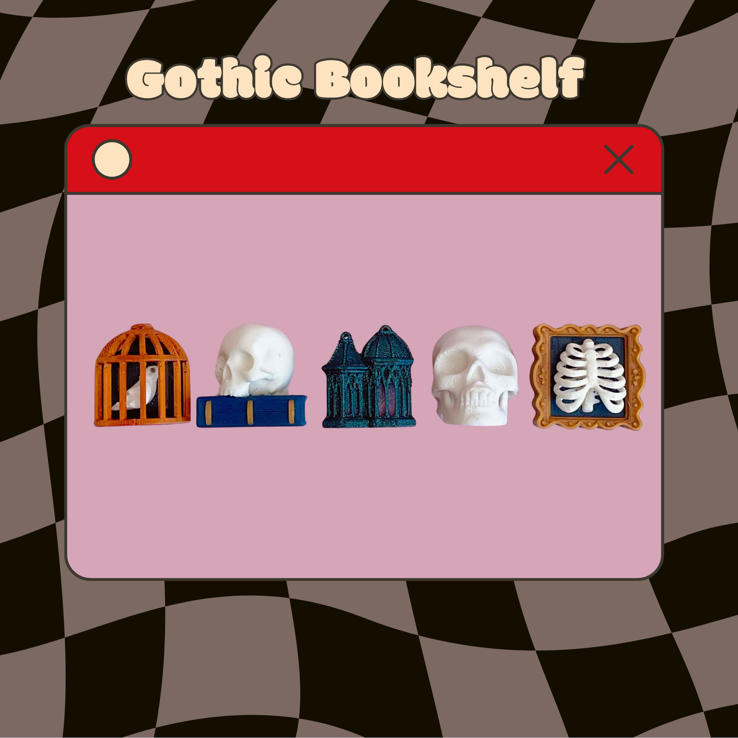 Gothic Bookshelf (4 spaces) Fidget Clicker
