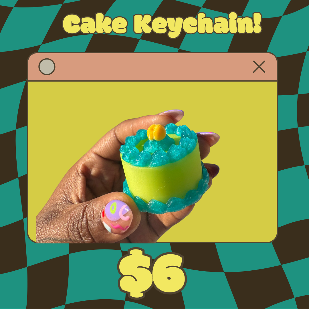 Cake Keychain Neon Melon 🍈 🍰