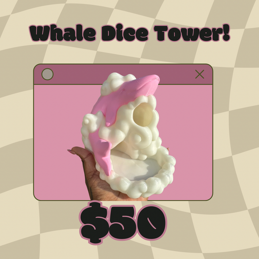 Whale Dice Tower Pink 🐋 ☁️