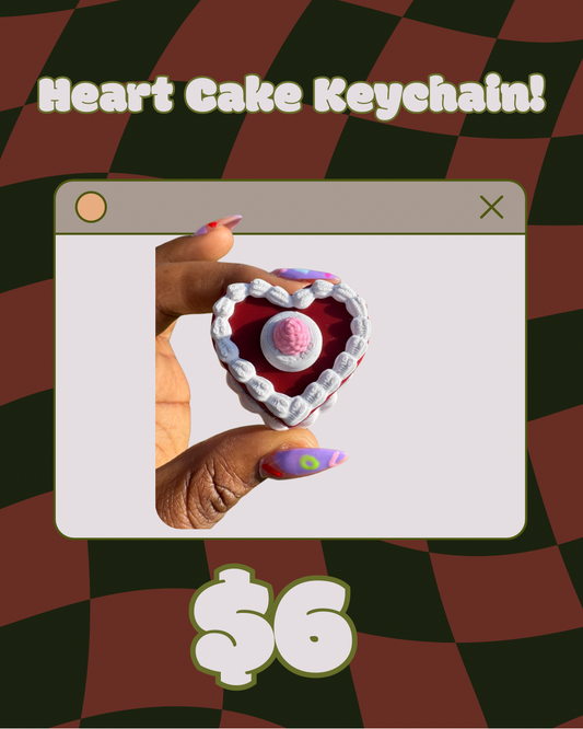 Heart Cake Keychain ❤️ 🎂