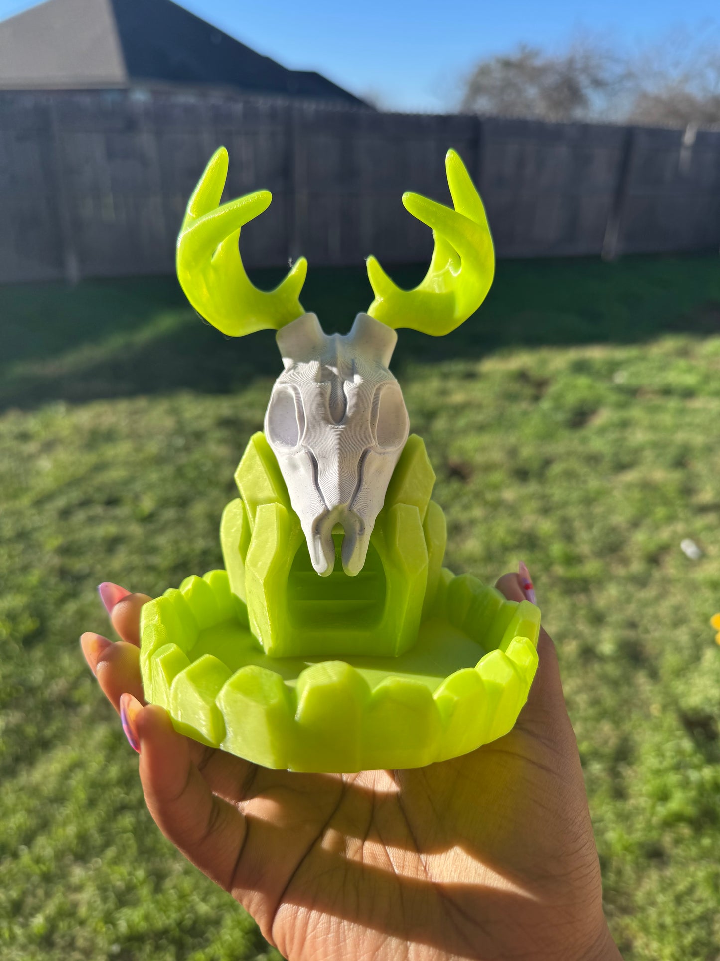 Deer Skull Dice Tower Neon Green 🦌