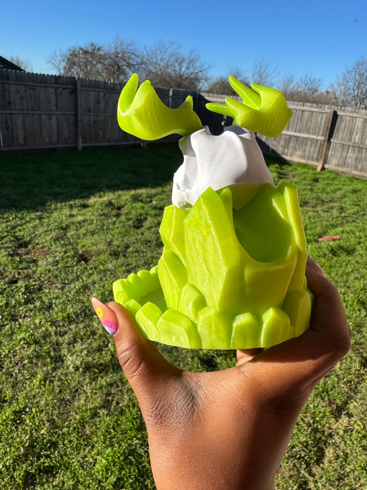 Deer Skull Dice Tower Neon Green 🦌