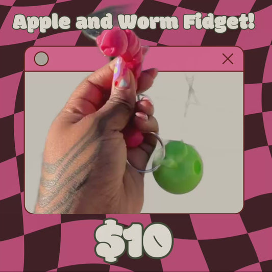 Apple and Worm Fidget 🍏 🪱